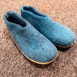 Women's Glerups Wool Blue Slip On Slippers sz 38